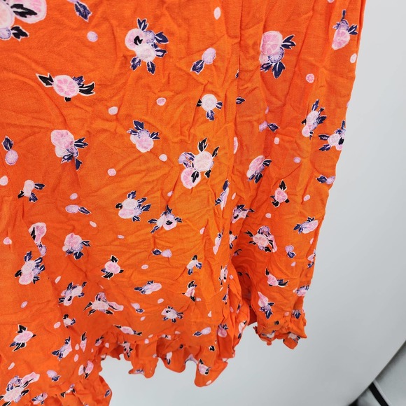 Free People Like A Lady Mini Dress Orange Combo Size Large NWT - Picture 3 of 9